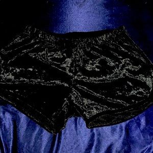 velvet black booty shorts